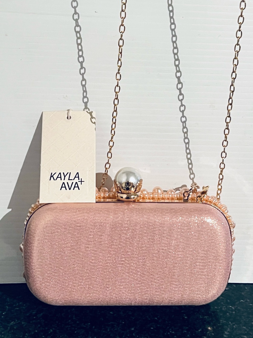 Pearl-Embellished 3-Way Purse Clutch,Crossbody, Handbag NWT - Picture 4 of 7
